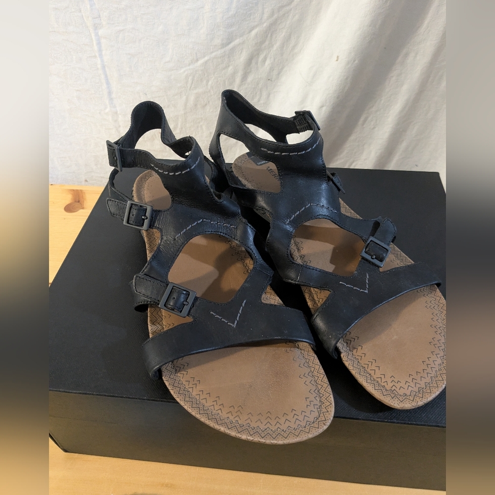 Merrell Women's Black Leather Sandals